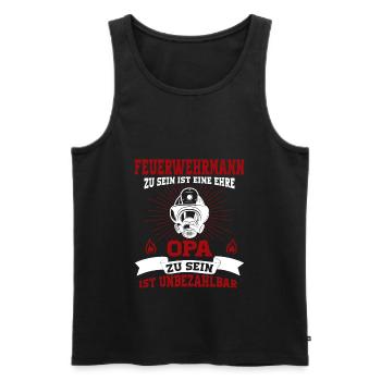 Feuerwehr Opa Feuerwehrmann Berufsfeuerwehr - Männer Premium Bio Tank Top - Schwarz - Vorne - Michal (187cm)