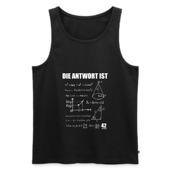 The Answer is 42 Antwort ist 42 Mathe Geschenk - Männer Premium Bio Tank Top - Schwarz - Vorne - Michal (187cm)