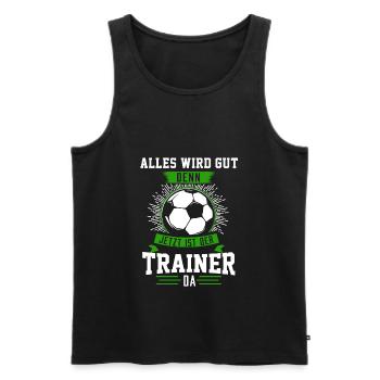 Trainer Fußball Fußballtrainer Geschenk - Männer Premium Bio Tank Top - Schwarz - Vorne - Michal (187cm)
