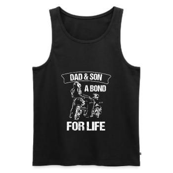 Dad & Son A Bond For Life Motocross Geschenk - Männer Premium Bio Tank Top - Schwarz - Vorne - Michal (187cm)