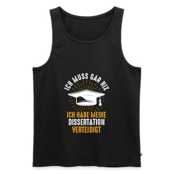 Doktortitel Doktor Doktorarbeit Geschenk - Männer Premium Bio Tank Top - Schwarz - Vorne - Michal (187cm)