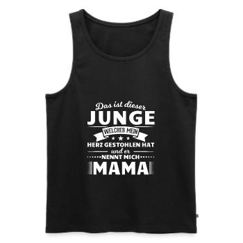Mama Sohn Mutter Muttertag Geschenk - Männer Premium Bio Tank Top - Schwarz - Vorne - Michal (187cm)