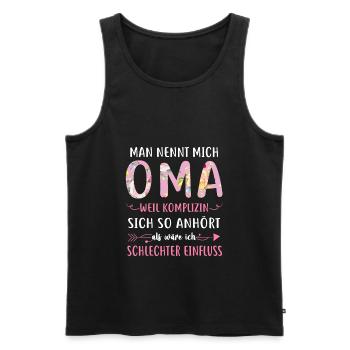 Man Nennt Mich Oma Weil Komplizin Großmutter - Männer Premium Bio Tank Top - Schwarz - Vorne - Michal (187cm)