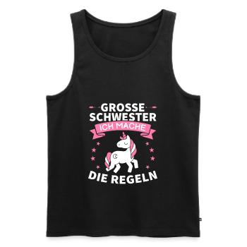 Große Schwester Ich mache Die Regeln Geschenk - Männer Premium Bio Tank Top - Schwarz - Vorne - Michal (187cm)