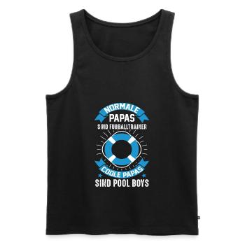 Bademeister Papa Schwimmbad Geschenk - Männer Premium Bio Tank Top - Schwarz - Vorne - Michal (187cm)