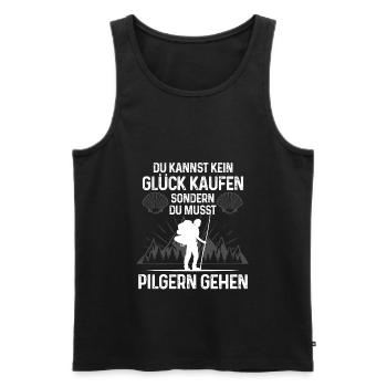 Pilgern Pilgerer Jakobsweg Geschenk - Männer Premium Bio Tank Top - Schwarz - Vorne - AI Model Male 178 light (178cm)