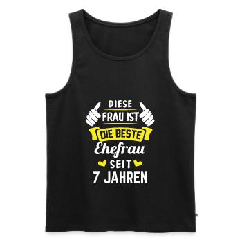7.Hochzeitstag Ehefrau Jahrestag Geschenk - Männer Premium Bio Tank Top - Schwarz - Vorne - Michal (187cm)