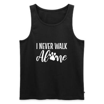 I Never Walk Alone Hundebesitzer - Männer Premium Bio Tank Top - Schwarz - Vorne - Michal (187cm)