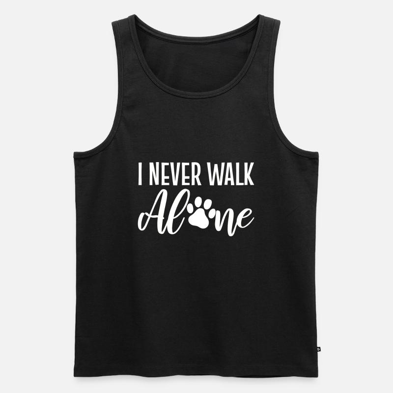 I Never Walk Alone Hundebesitzer - Männer Premium Bio Tank Top - Schwarz