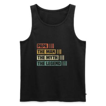 Papa Man Myth Legend - Men's Premium Organic Tank Top - black - Front - AI Model Male 178 light (178cm)