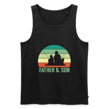 Fête des pères Papa Papa Meilleur Papa - Débardeur bio Premium Homme - noir - Devant - Michal (187cm)