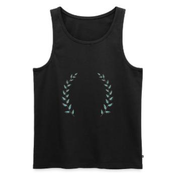 Blumen, Kranz, Ornament, Monogram, Vintage, Love - Männer Premium Bio Tank Top - Schwarz - Vorne - AI Model Male 178 light (178cm)