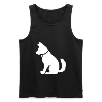 Chien mignon - idée cadeau amoureux des chiens - Débardeur bio Premium Homme - noir - Devant - Michal (187cm)