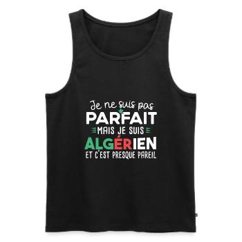 Algérien homme fier. Algérie. Cadeau t-shirt pays - Débardeur bio Premium Homme - noir - Devant - AI Model Male 178 light (178cm)