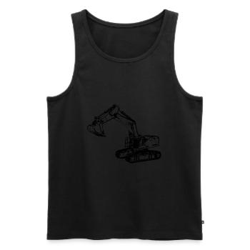 Bagger Kettenbagger Erdbau Tiefbau excavatrice - Männer Premium Bio Tank Top - Schwarz - Vorne - AI Model Male 178 light (178cm)
