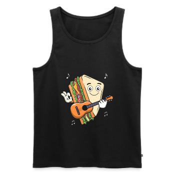 Guitariste Guitare Sandwich Musicien Guitare Nourriture - Débardeur bio Premium Homme - noir - Devant - Michal (187cm)