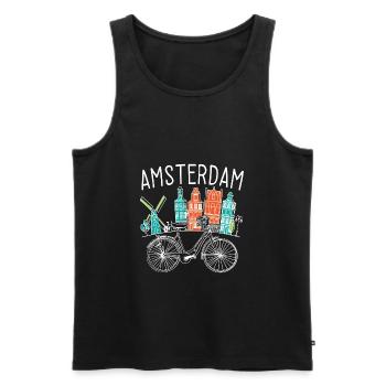 Vélo d'Amsterdam - Débardeur bio Premium Homme - noir - Devant - Michal (187cm)