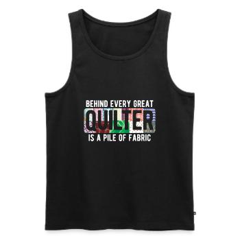 Quilten von Tagesdecken - Männer Premium Bio Tank Top - Schwarz - Vorne - AI Model Male 178 light (178cm)