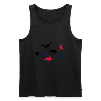 Des dinosaures pour les enfants - Débardeur bio Premium Homme - noir - Devant - AI Model Male 178 light (178cm)