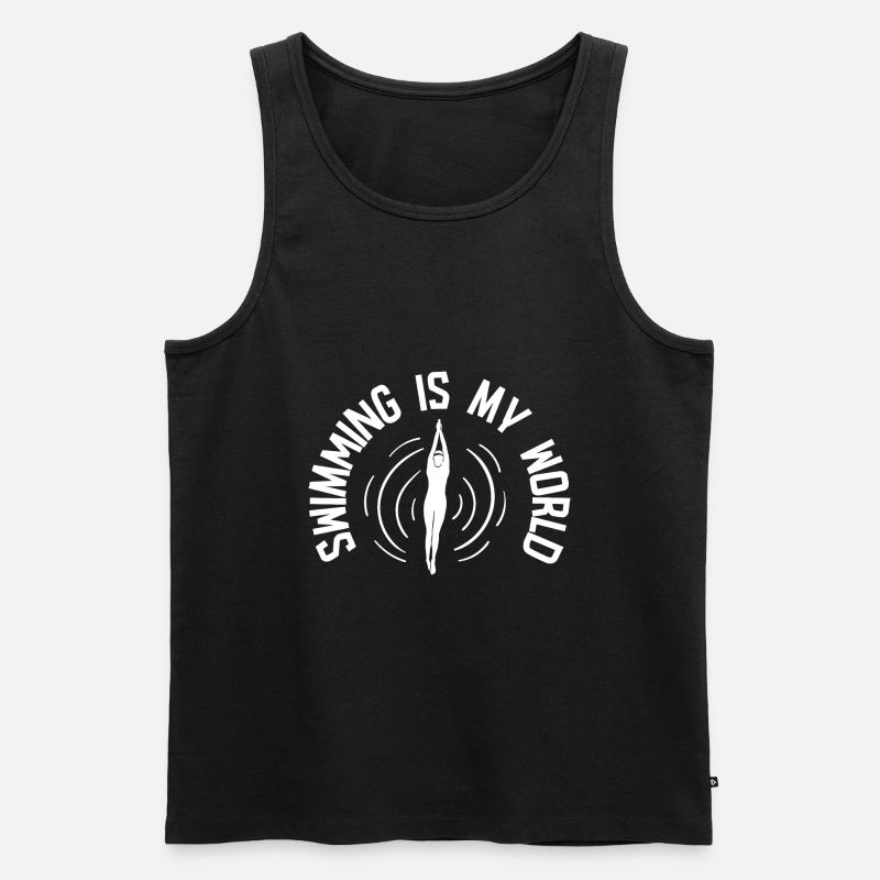 Schwimmer Schwimmen 50 Meter Bahn - Männer Premium Bio Tank Top - Schwarz