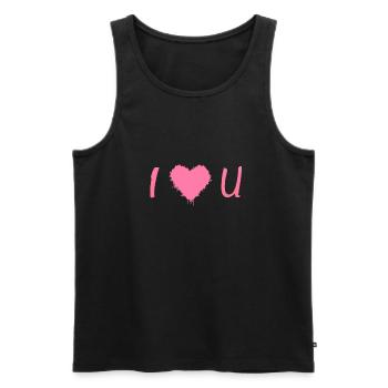 I love you - Männer Premium Bio Tank Top - Schwarz - Vorne - Michal (187cm)