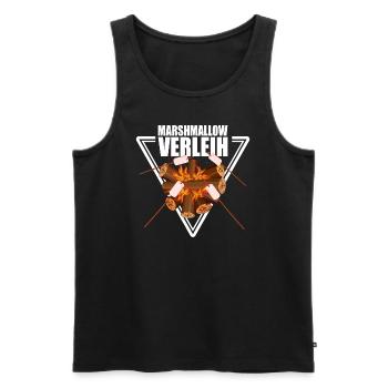 Marshmallow Verleih - Männer Premium Bio Tank Top - Schwarz - Vorne - AI Model Male 178 light (178cm)