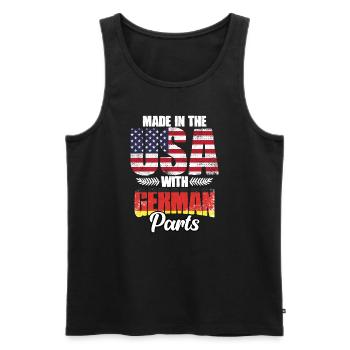 Made in the USA Fantastic Germany - Men's Premium Organic Tank Top - black - Front - Michal (187cm)