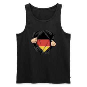 Fantastique sang super allemand en moi pour un - Débardeur bio Premium Homme - noir - Devant - Michal (187cm)
