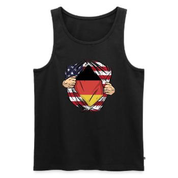 American Growm mit super deutschem Blut in mir für - Männer Premium Bio Tank Top - Schwarz - Vorne - Michal (187cm)
