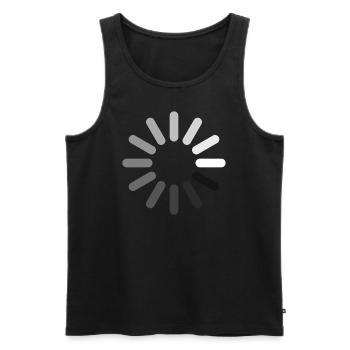 Loading Icon (Negative) - Men's Premium Organic Tank Top - black - Front - AI Model Male 178 light (178cm)