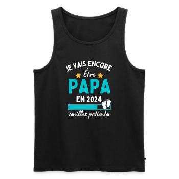 Je vais encore Être Papa en 2024 Cadeau Futur Père - Débardeur bio Premium Homme - noir - Devant - Michal (187cm)