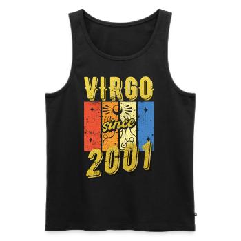 Vierge 2001 Cadeau d’anniversaire du zodiaque - Débardeur bio Premium Homme - noir - Devant - Michal (187cm)