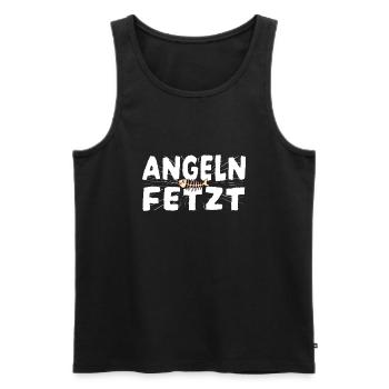 Angler Motiv zum angeln - Männer Premium Bio Tank Top - Schwarz - Vorne - Michal (187cm)