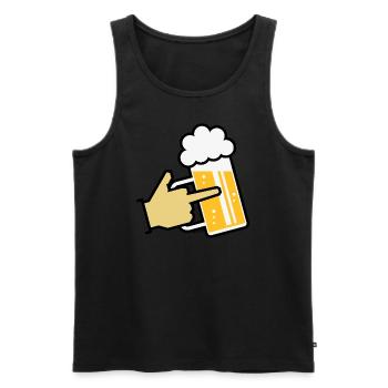 XFinger Icon (L4) - Männer Premium Bio Tank Top - Schwarz - Vorne - AI Model Male 178 light (178cm)