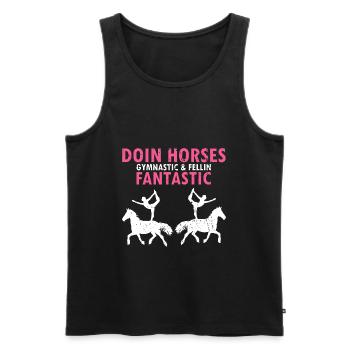Conception acrobatique de voûte et cheval équestre - Débardeur bio Premium Homme - noir - Devant - Michal (187cm)