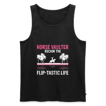 Voltigieren Design und Voltigieren Pferde Designs - Männer Premium Bio Tank Top - Schwarz - Vorne - AI Model Male 178 light (178cm)