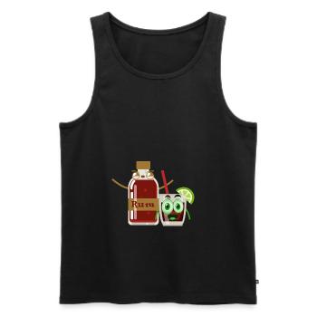Cuba Libre Cola Rum Funny Couple Together - Men's Premium Organic Tank Top - black - Front - Michal (187cm)