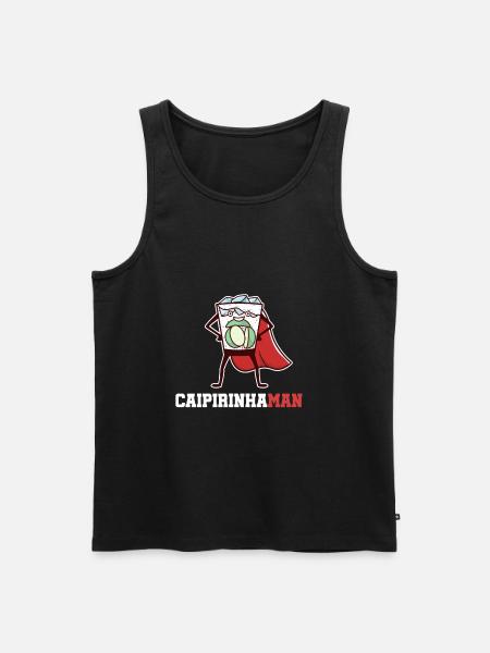 Cocktail Superheld Caipirinha Limette Bar - Männer Premium Bio Tank Top - Schwarz
