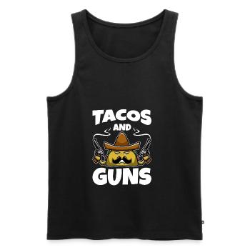 Taco Weapon Design - Tacos and Guns - Men's Premium Organic Tank Top - black - Front - Michal (187cm)