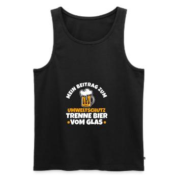 Mein Beitrag zum Umweltschutz trenne Bier vom Glas - Männer Premium Bio Tank Top - Schwarz - Vorne - Michal (187cm)
