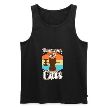 Dungeons and Cats - Männer Premium Bio Tank Top - Schwarz - Vorne - AI Model Male 178 light (178cm)