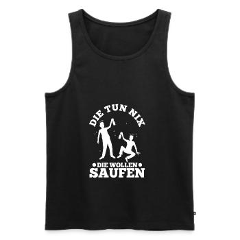 Die tun nix die wollen nur saufen - Männer Premium Bio Tank Top - Schwarz - Vorne - Michal (187cm)
