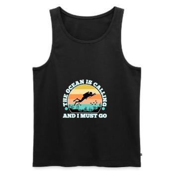 The ocean is calling and i must go - Männer Premium Bio Tank Top - Schwarz - Vorne - Michal (187cm)