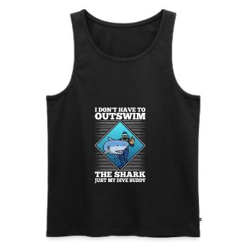 I don't have to outswim the shark, just my dive bu - Männer Premium Bio Tank Top - Schwarz - Vorne - Michal (187cm)