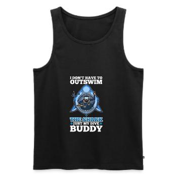 I don't have to outswim the shark, just my dive bu - Männer Premium Bio Tank Top - Schwarz - Vorne - Michal (187cm)