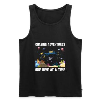 Diving Adventure Divers Sea Ocean - Men's Premium Organic Tank Top - black - Front - Michal (187cm)