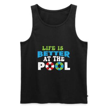 Schwimmer Schwimmen 50 Meter Bahn Brustschwimmen - Männer Premium Bio Tank Top - Schwarz - Vorne - Michal (187cm)