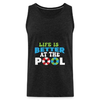 Swimmers Swimming 50 meters track Breaststroke - Men's Premium Organic Tank Top - charcoal grey - Front - Alexander (188cm)