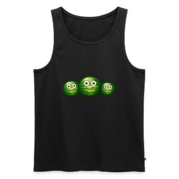 familie, melone,wassermelone,melonen - Männer Premium Bio Tank Top - Schwarz - Vorne - AI Model Male 178 light (178cm)