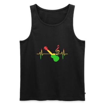 Reggae Music Pulse Musiker - Männer Premium Bio Tank Top - Schwarz - Vorne - Michal (187cm)